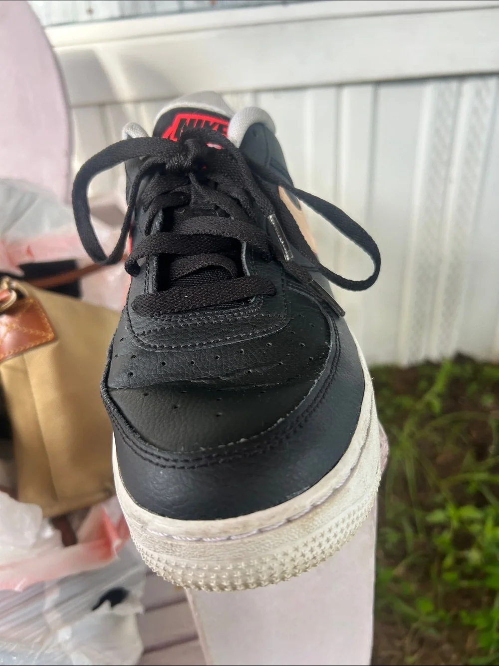 Nike black leather